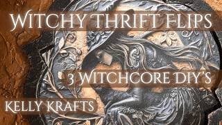 3 Witchy Gothic Decor DIYs 🖤 Thrifted Mirror, Spell Book & Haunted Wall Art