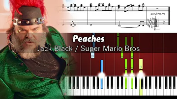 Jack Black - Peaches (Super Mario Bros Movie) - Accurate Piano Tutorial with Sheet Music