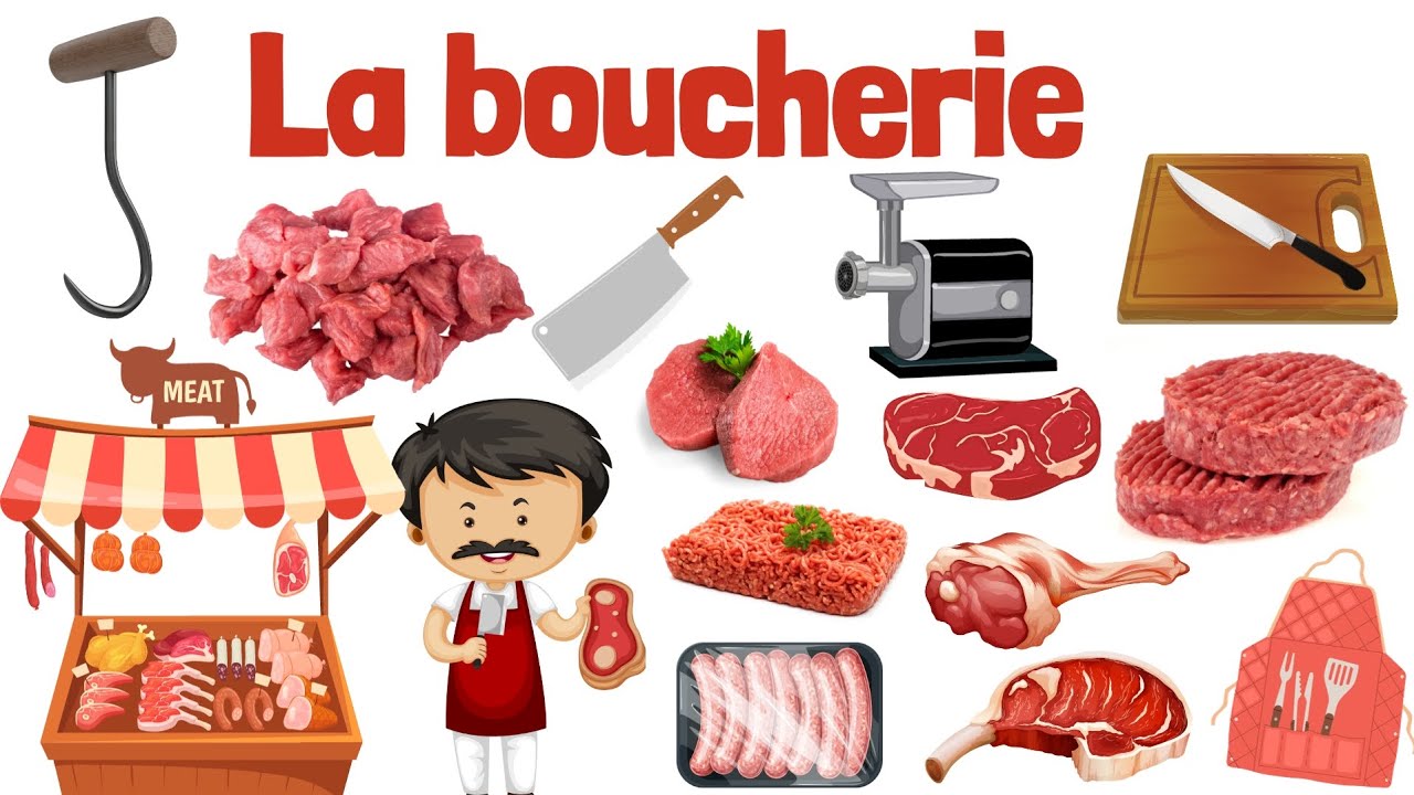 Apprendre le lexique de la boucherie en français. YouTube