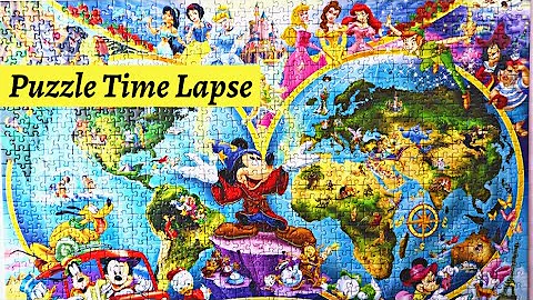 Ravensburger Disney World Map 1000 Piece Puzzle Time Lapse - Oddly Satisfying