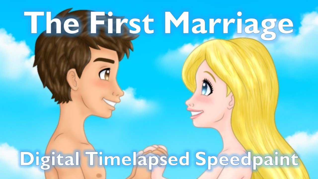 The First Marriage Adam And Eve Digital Timelapsed Speedpaint Youtube