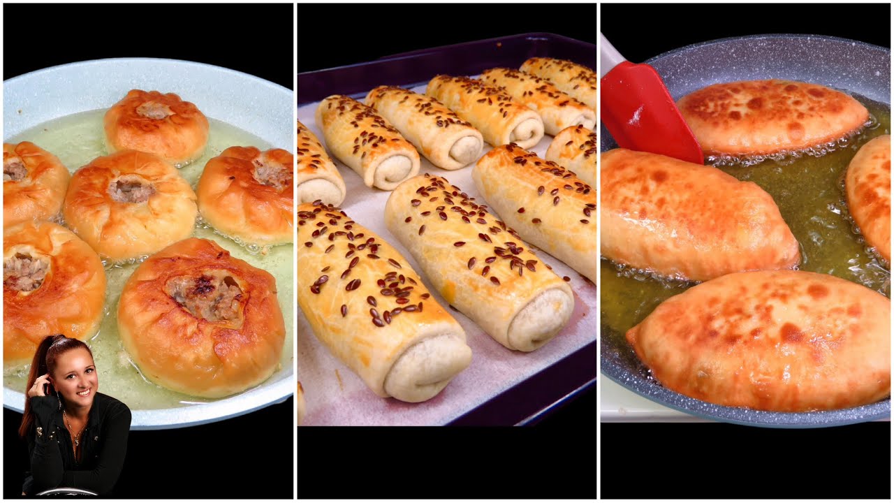 🥟 Готовлю сразу 3 рецепта пирожков без дрожжей на сковороде и в духовке, просто и очень вкусно