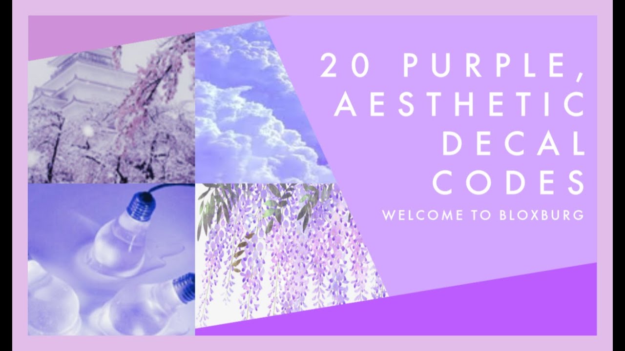 20 Bloxburg Purple Aesthetic Decal Codes Youtube