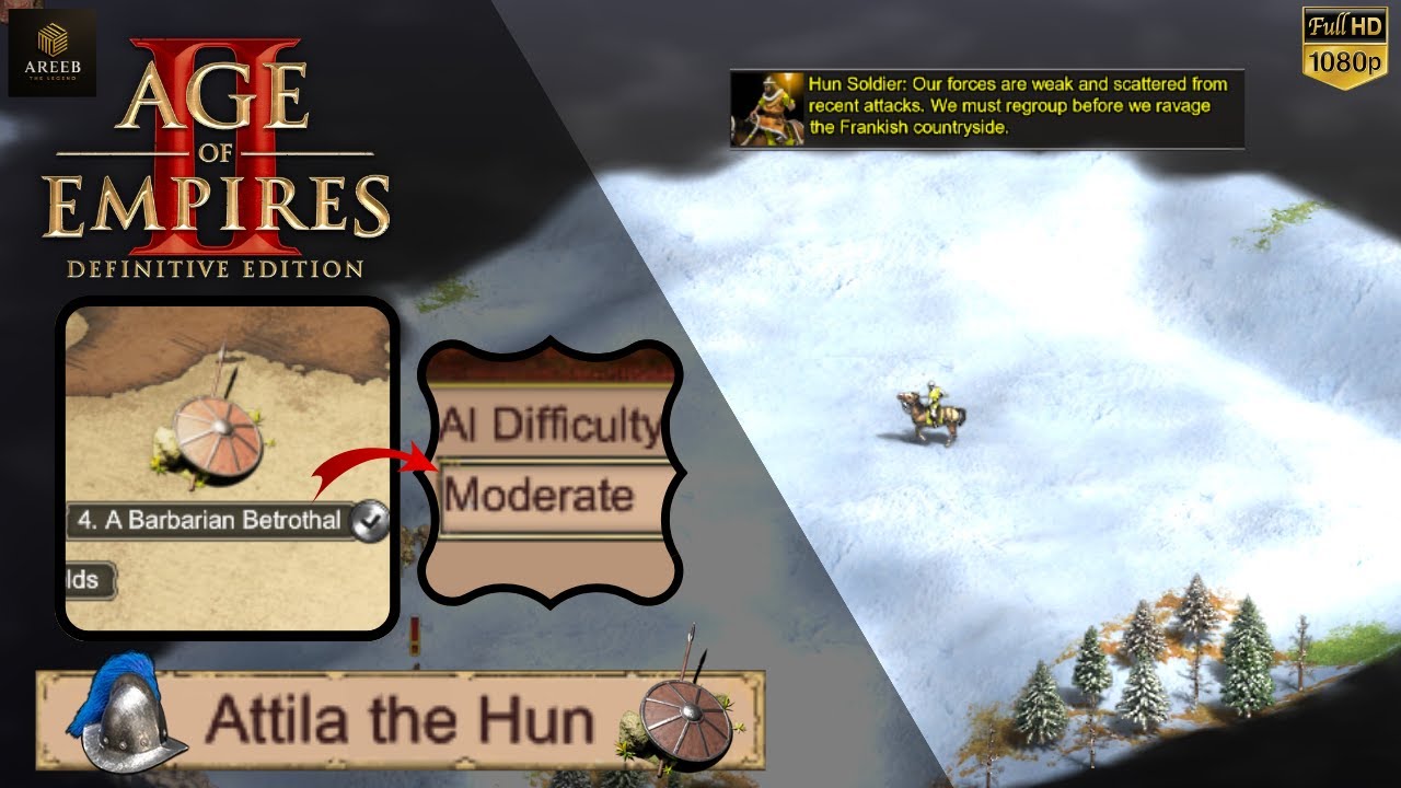 AoE2: DE - A Barbarian Betrothal #4 - Attila the Hun Campaign Gameplay (Moderate Difficulty)