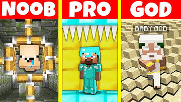 Minecraft Battle: NOOB vs PRO vs GOD: KID SECRET TRAP BUILD CHALLENGE / Animation
