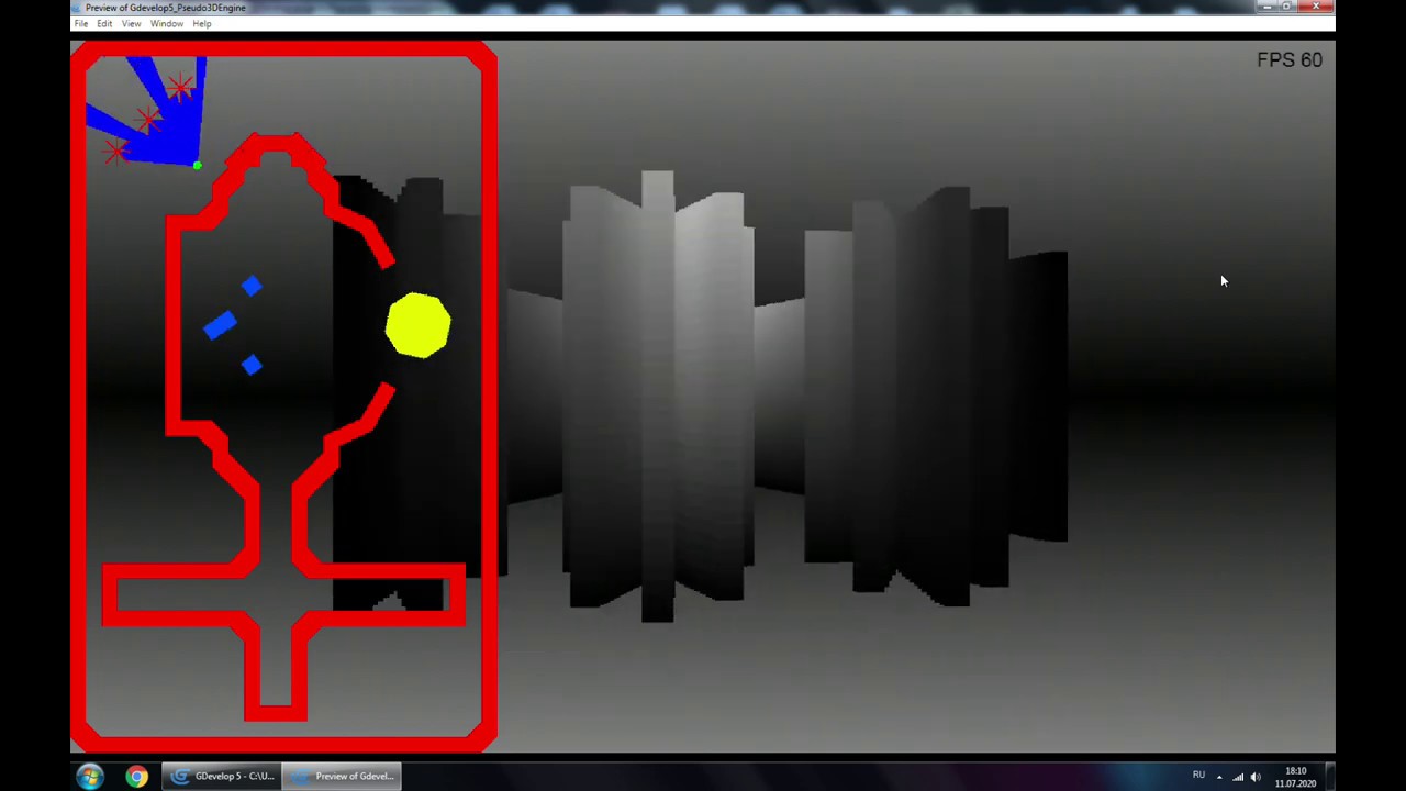 Gdevelop 5 Raycasting test 3 / Тест Raycasting (пускания лучей) 3 - YouTube