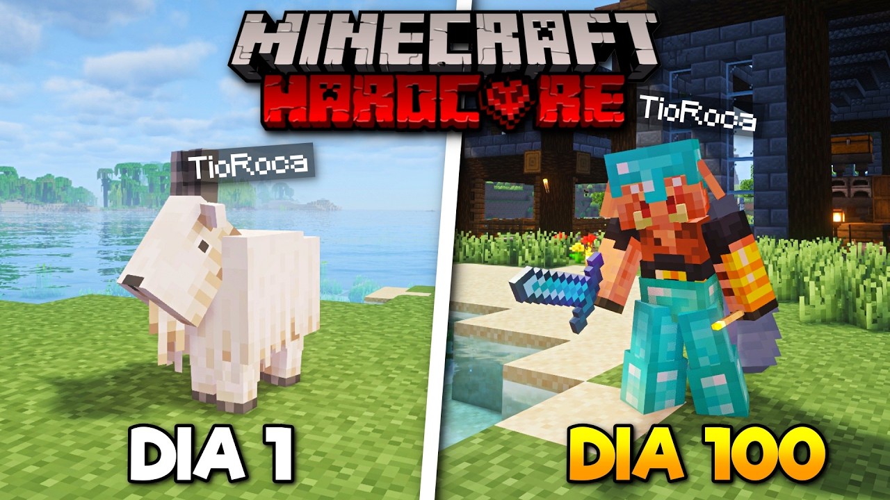 SOBREVIVÍ 100 DÍAS siendo un MOB DIFERENTE cada DÍA 💀 en Minecraft Hardcore