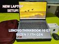 Lenovo ThinkBook 16 G7 Ryzen 7 Unboxing + Windows 11 Pro Setup & MS 365