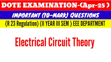 Electrical circuit theory Important 10 mark question