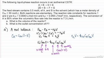 Multiple Reactions in an Isothermal CSTR