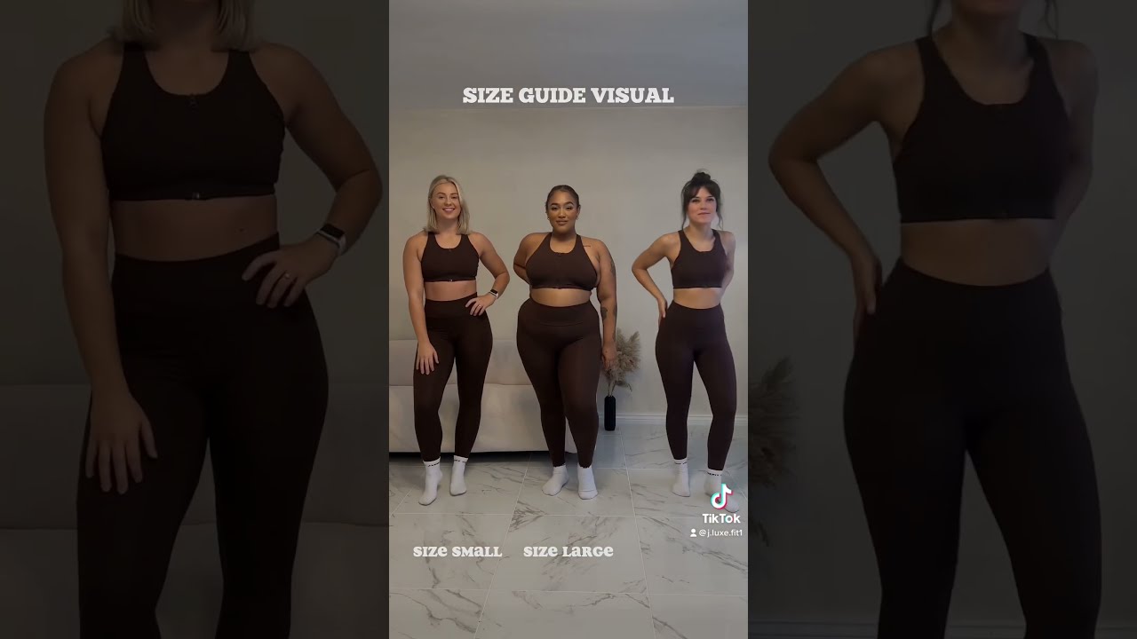 Size Guide Visual Sizes 6 26 Activewear Shortsvideo Activewearhaul Gymwear Gymleggings
