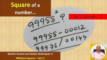 Find Square of a number in Seconds - Part 3 !! Vedic Maths by VSR