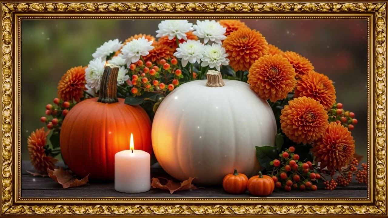 Pumpkin & Candle Art 2026 🕯️ Vintage TV Art Painting