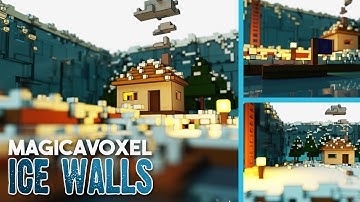 Voxel Art Timelapse - Ice Walls - MagicaVoxel Speed Art