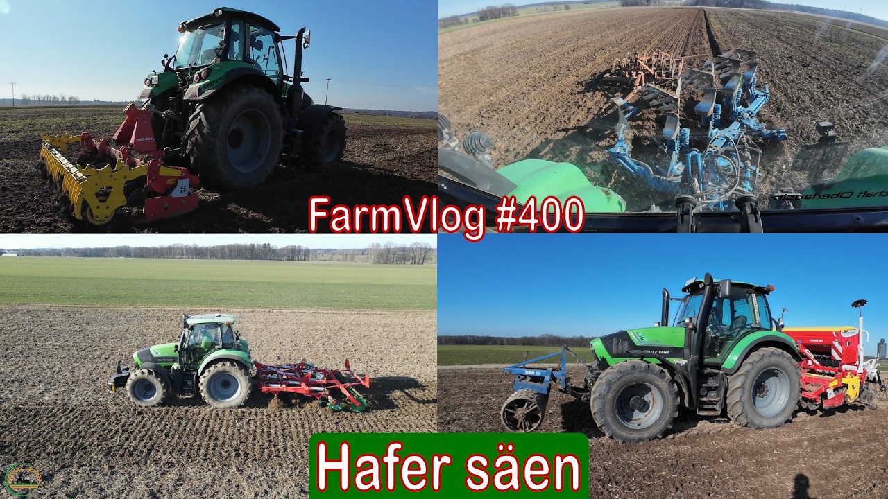 Farmvlog #400: Scheiben, Mist streuen, Pflügen, Grubbern, Säen | Volles Programm