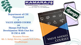 Value Added Course  Django full stack development with chatbot for II CSE & ADS | 02  to 07-01-23