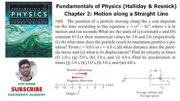22. Motion Along a Straight Line ( Chapter 2 ) - Physics by Resnick Halliday - Engineers Academy