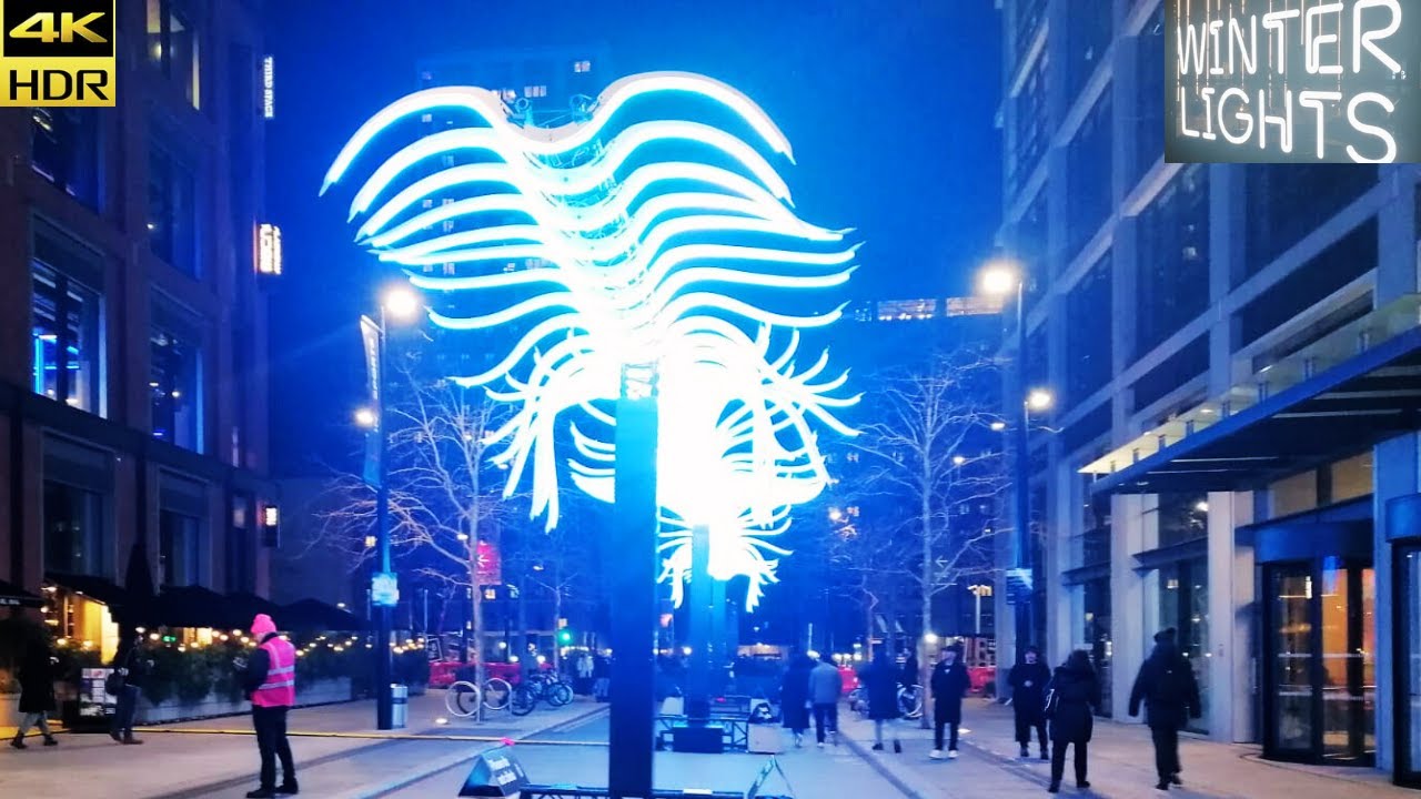 London Winter Lights | Canary Wharf Winter Lights Festival 2025 | 4K