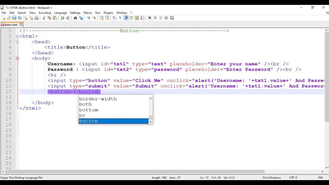 19 HTML Button and Submit Button - YouTube