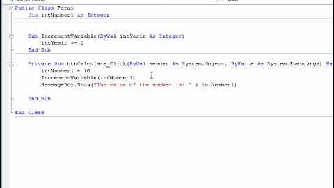 Learning VB.NET (Visual Basics) tutorial 19 - ByVal and ByRef