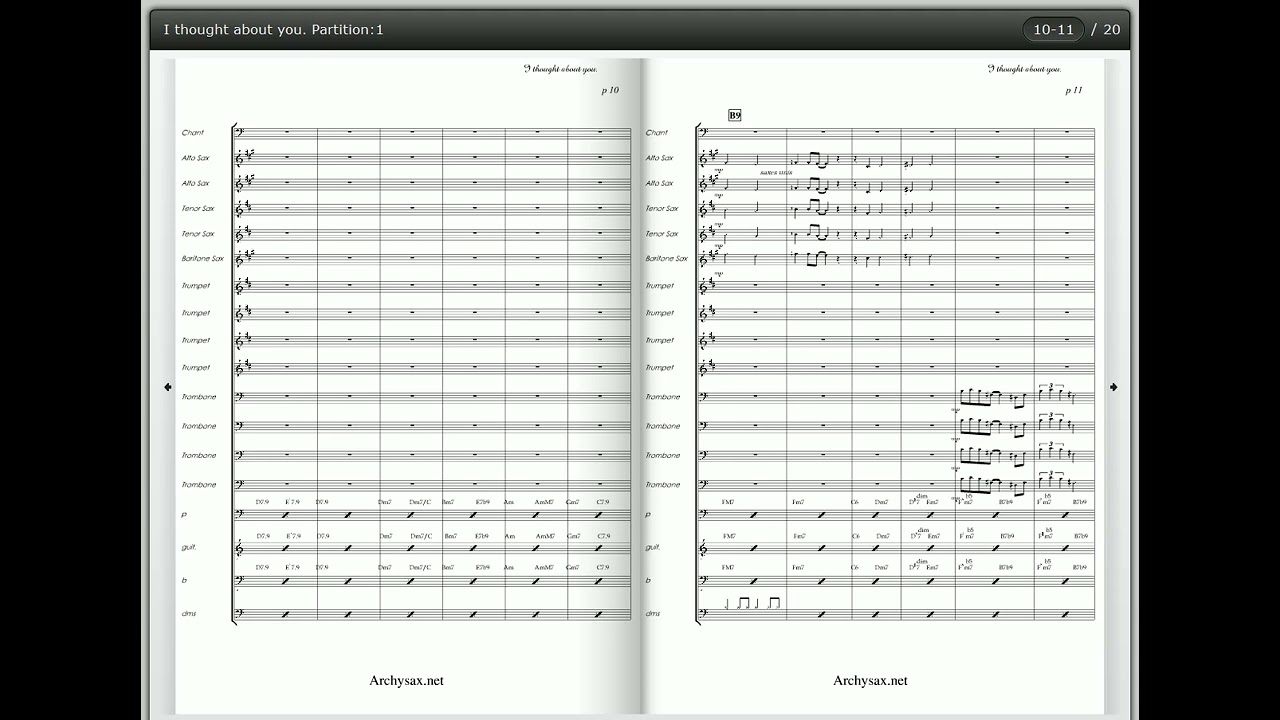 I thought about you, big band arrangements, Archysax.net