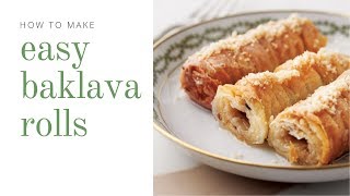 Turkish Food Recipe - How to make Easy Baklava Rolls 