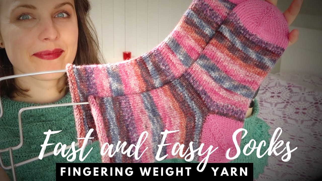 Fast and Easy Socks in Fingering Weight yarn - how to count rounds rows in  knitting by knittingILove 