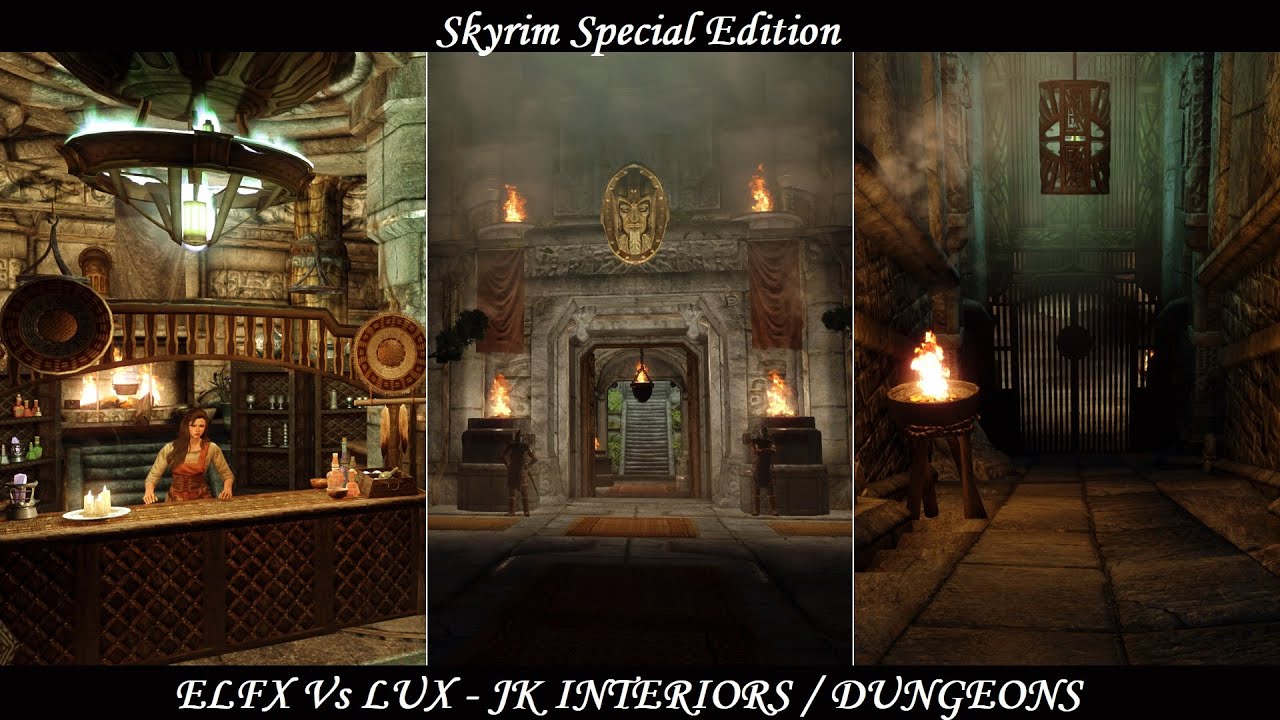 Skyrim SE - Lighting Mods: Enhanced Lights and Vs Lux (JK's / Dungeons) YouTube