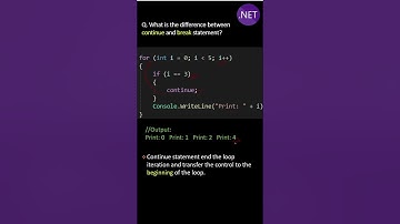 Wat is het verschil tussen een continue- en een break-instructie?