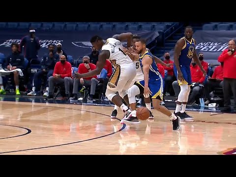 Steph Curry pushing Zion out of the way for a stepback 3 | Warriors vs Pelicans