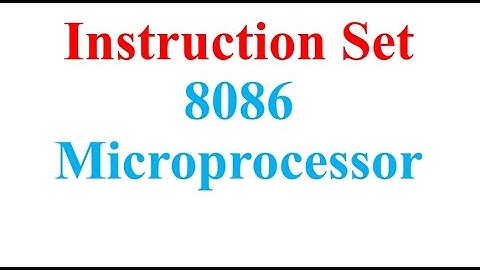 Instruction Set 8086 Microprocessor