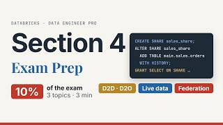 Databricks Delta Sharing & Lakehouse Federation | Data Engineer Professional Exam · Section 4