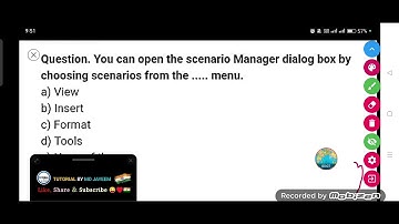 You can open the scenario Manager dialog box by choosing scenarios from the ..... menu.