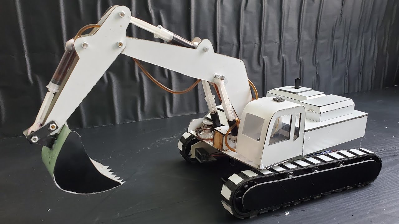 HOW TO MAKE RC EXCAVATOR WITH SYRINGE HYDRAULIC YouTube