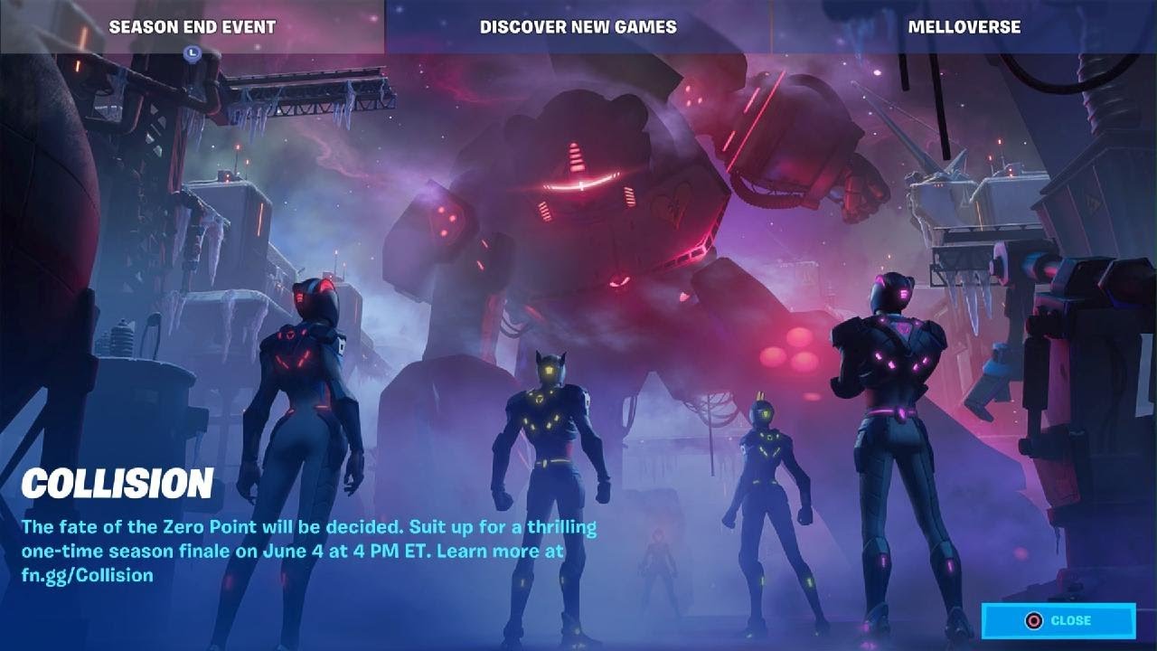 Fortnite season end event new games melloverse YouTube