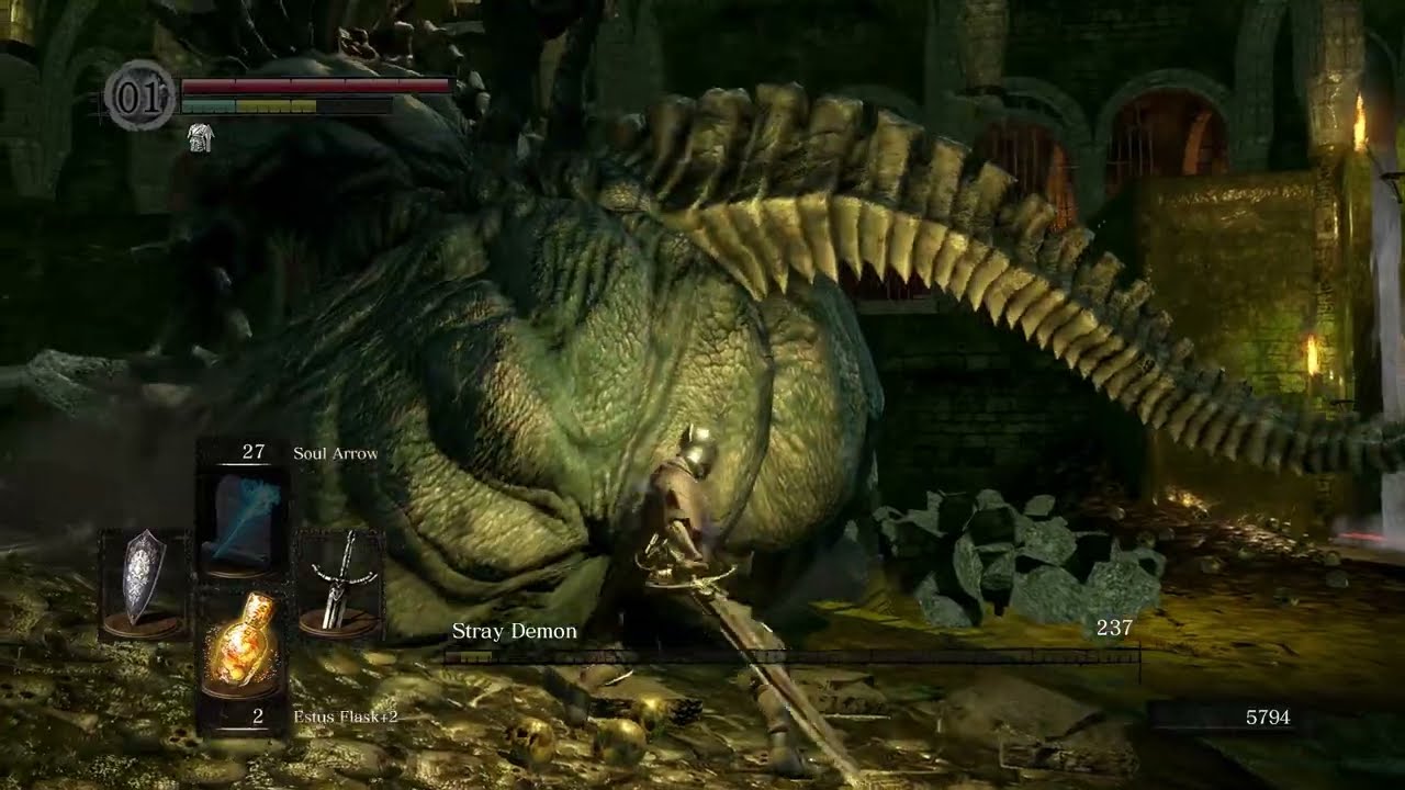 Dark Souls Remastered Boss 7: Stray Demon (Optional) - YouTube