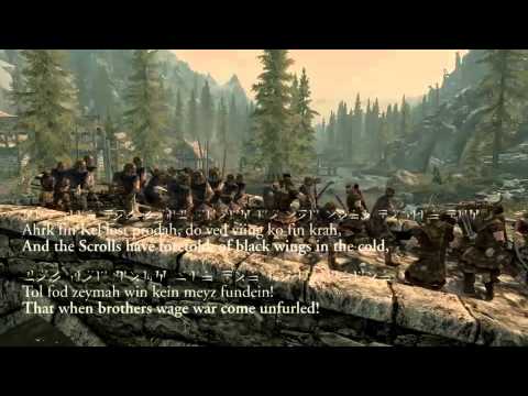 Song of the Dragonborn by Stephanie Young (jessismith) with Dovah / Draconic Lyrics [beta version]