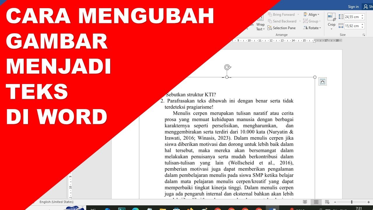 Cara Mengubah Gambar Menjadi Teks di Word Dengan Mudah dan cepat - YouTube