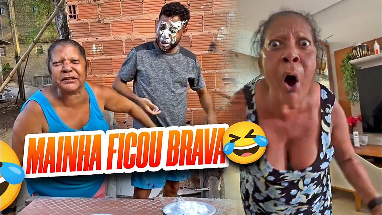 TENTE NÃO RIR 😂😂😂 MAINHA NUNCA PERDE! TORTA NA CARA KKKK