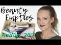 Beauty Empties - November/December 2017
