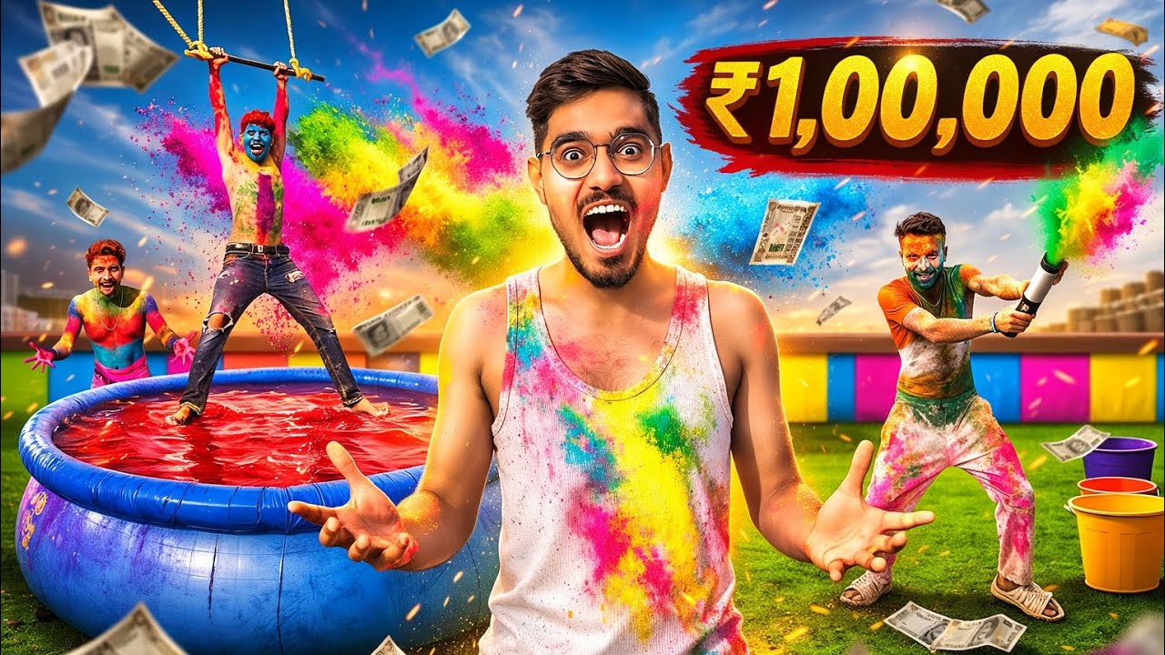 Super Fun Holi Challenge Worth ₹1 Lakh | होली खेलो और जीतो एक लाख (Crazy XYZ style)