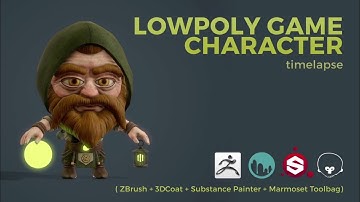 3D Lowpoly Game Character Timelapse | ZBrush, 3DCoat, Substance Painter, Marmoset Toolbag