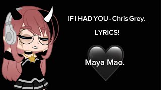 IF I HAD YOU. - Chris Grey || Gacha react (barely any reactions shown) + LYRICS! || #lyricsvideo 