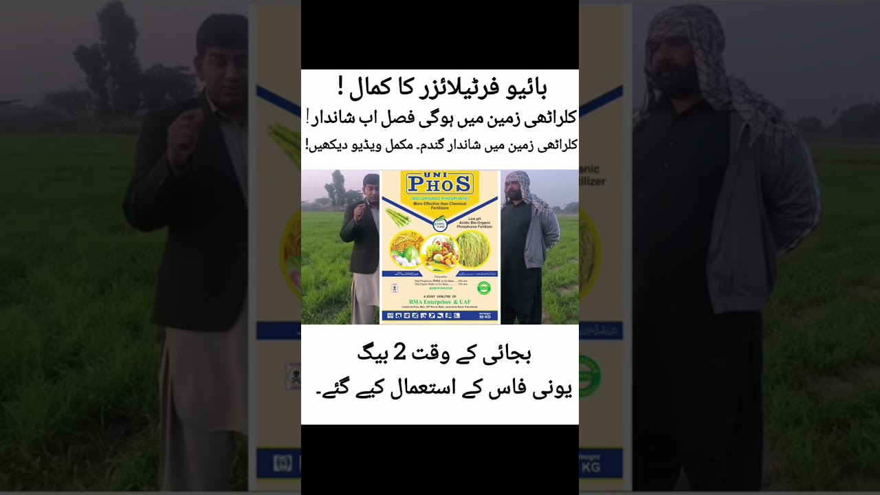 بائیو فرٹیلائزرز کا کمال! بائیو فرٹیلائزرز سے زمین کی زرخیزی میں بہتری! کلراٹھی زمینوں میں ہوگی