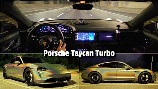 Porsche Taycan Turbo Night POV Drive!