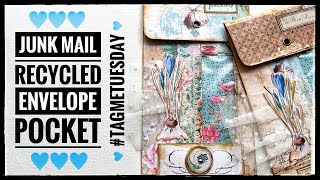 Junk Mail - Recycled Window Envelope Pocket #tagmetuesday