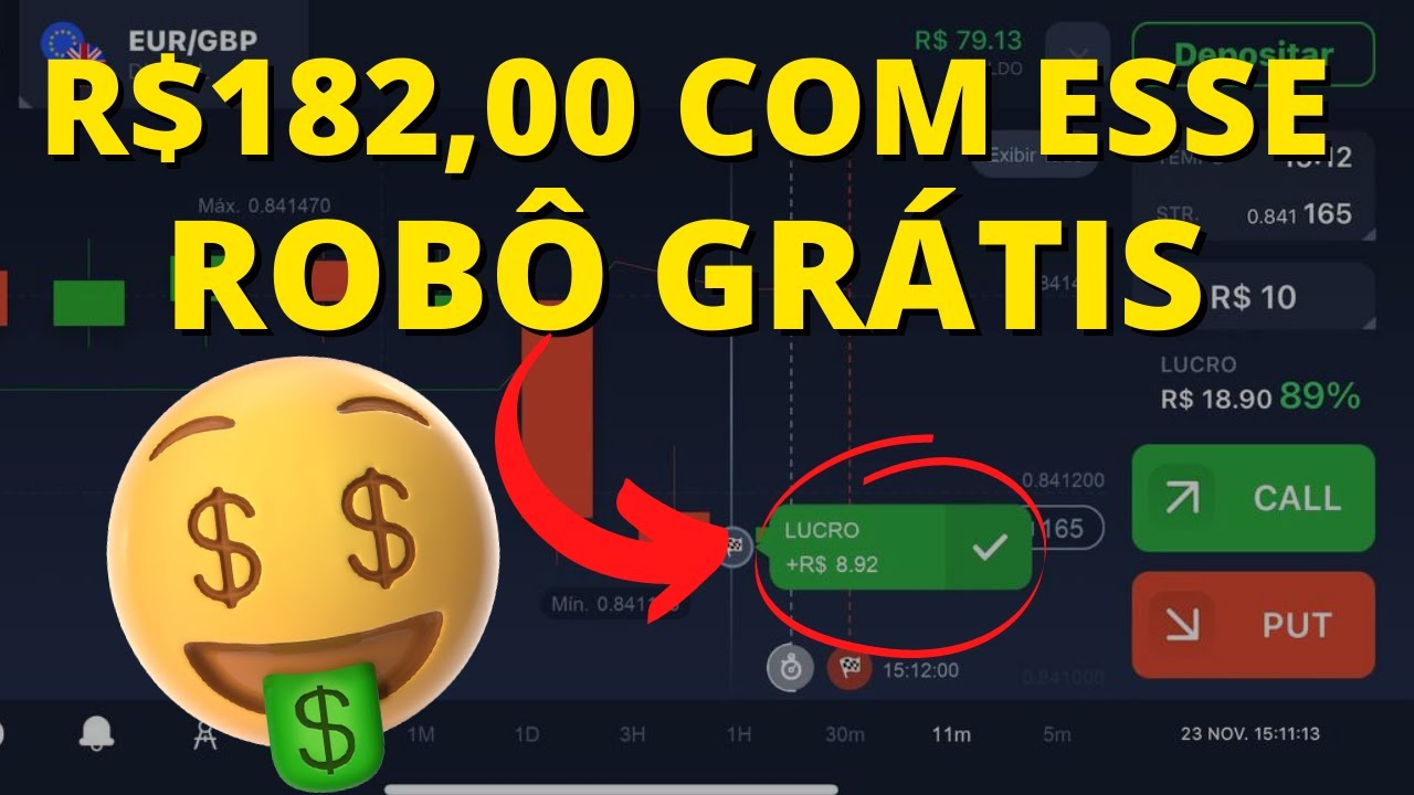 ROBÔ GRÁTIS IQ OPTION: FIZ R$182 REAIS EM 10 MINUTOS COM ESSE ROBÔ GRÁTIS PARA IQ OPTION