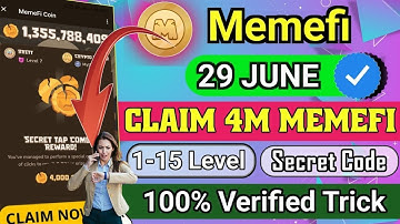 🔥🔥Memefi ( 1-15 Level ) Today 4,000,000 Coins Code | Memefi Secret tap combo Reward | Full Tricks