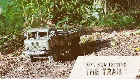 WPL B24 RC Gaz 66 4x4 with B36 electronics goes trailing in Slow-mo