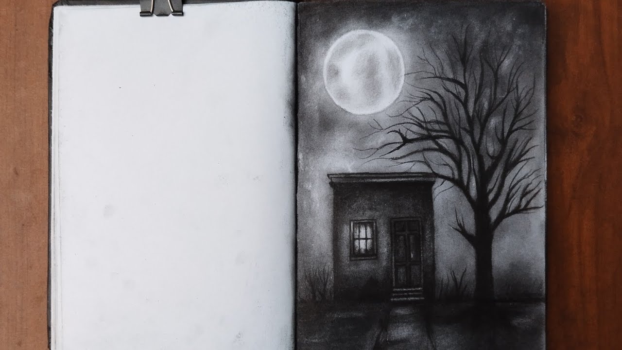 MASTERING Shadows: Moonlight House Sketch Tutorial ✍️ 